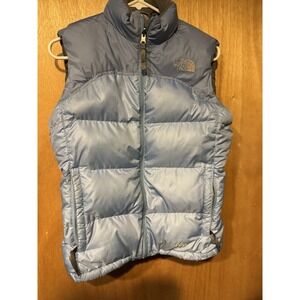 North Face Girls Large Blue Down Puffer Vest 600 Fill